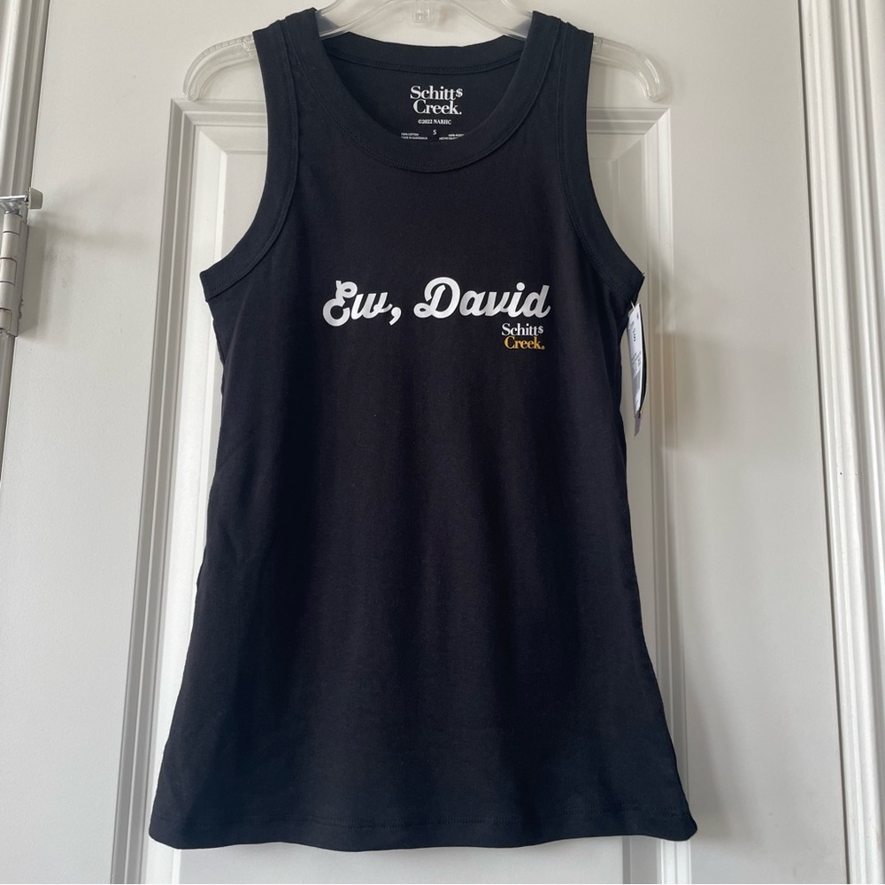 Schitt's Creek Ew David Ribbed Black Tank Top - Picture 3 of 9
